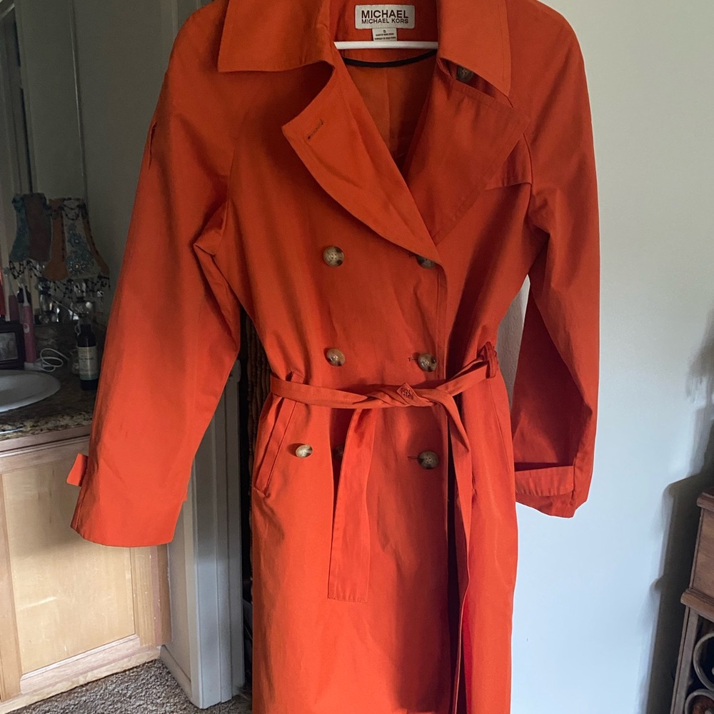 Michael Kors Women's Orange Trench Coat